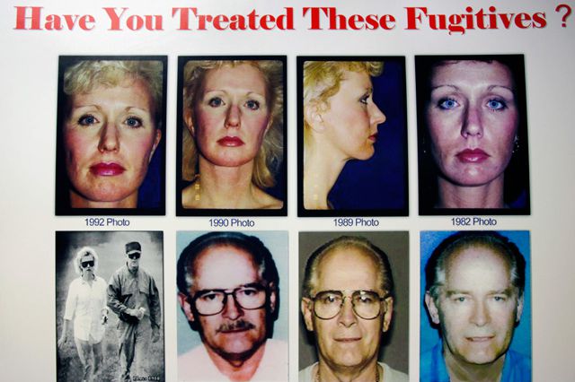 An FBI poster featuring Whitey Bulger and girlfriend Catherine Greig, from before their capture yesterday